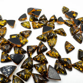 Green "Earth Stone" Amber Triangle Calibrated Cabochon